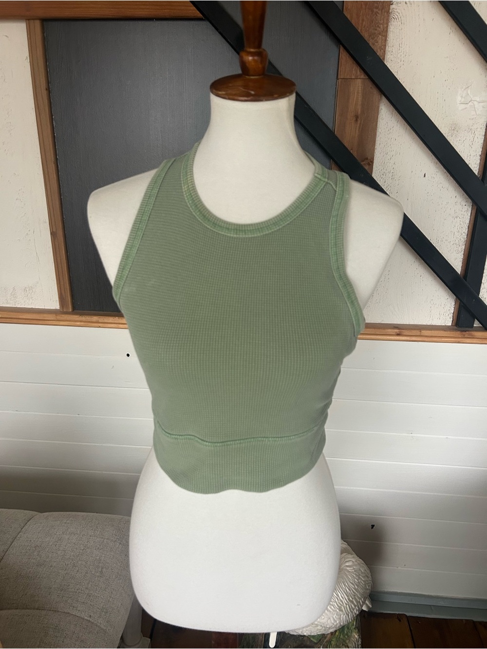 SO Sage Green Waffle Knit Tank
